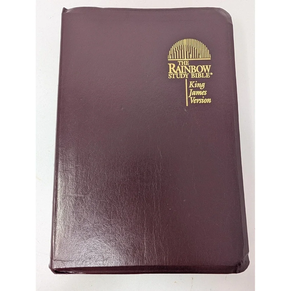 Vintage 1996 Rainbow Study Bible KJV Burgundy Hardcover Rainbow Studies RSI